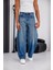Puertas Erkek Yüksek Bel Balon Baggy Fit Bol Kesim Kot Pantolon 4