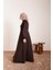 Yakalı Elbise Ferace - Acı Kahve 2