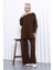 Kahverengi Biyeli Tunik Pantolonlu Modal Takım 2