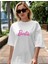 Kadın Baskılı Oversize T-Shirt - Beyaz 1