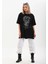 Unisex Taş Desenli Oversize T-Shirt - Siyah 6