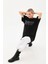 Unisex Taş Desenli Oversize T-Shirt - Siyah 4