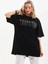 Unisex Taş Desenli Oversize T-Shirt - Siyah 7