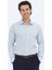 Orta Mavi Regular Fit Dokuma Klasik Pamuk Karışımlı Gömlek 2