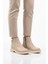 Krem Fermuarlı Içi Kürklü Kadın Bot PC-55161 Z 3