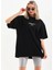 Unisex Baskılı Oversize T-Shirt - Siyah 1