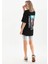 Unisex Baskılı Oversize T-Shirt - Siyah 4