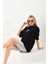 Unisex Baskılı Oversize T-Shirt - Siyah 6