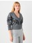 Gri Uzun Kollu Taş Işlemeli Düğmeli Triko Hırka 4