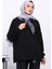 Siyah Fular Detaylı Yakalı Tunik 3