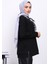 Siyah Fular Detaylı Yakalı Tunik 4