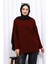 Bordo Yan Yırtmaçlı Fitilli Triko Tunik 1