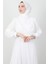 Önü Çapraz Şifon Elbise Beyaz 5