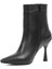 Kadın Siyah Fermuarlı İnce Topuklu Deri Bot 8