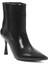 Kadın Siyah Fermuarlı İnce Topuklu Rugan Deri Bot 6