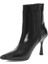 Kadın Siyah Fermuarlı İnce Topuklu Rugan Deri Bot 7