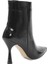 Kadın Siyah Fermuarlı İnce Topuklu Rugan Deri Bot 8