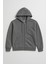 Erkek Fermuarlı Kapüşonlu Cepli Antrasit Sweatshirt 1