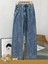 Yüksek Bel Baggy Jean Kadın Pantolon Yıkamalı Mavi Denim Kumaşıyla Vintage Modern Tarzı 1