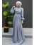 Ipek Tesettür Elbise Gri 4