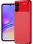 Samsung Galaxy A06 Kılıf Auto Focus Karbon Kapak - Kırmızı 1