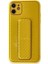 Iphone 12 Kılıf Coco Karbon Standlı Kapak - Sarı 1