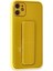 Iphone 12 Kılıf Coco Karbon Standlı Kapak - Sarı 2