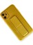 Iphone 12 Kılıf Coco Karbon Standlı Kapak - Sarı 4