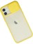 Iphone 12 Kılıf Palm Buzlu Kamera Sürgülü Silikon - Sarı 3