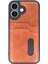 Iphone 16 Kılıf Sara Kartvizitli Deri Kılıf - Taba 2