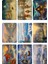 9 Adet Simli Kartpostal Seti Yılbaşı Yeniyıl Manzara Nostalji Bisiklet Model -6 1