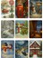 9 Adet Simli Kartpostal Seti Yılbaşı Yeniyıl Manzara Nostalji Telefon Kulübesi Model -4 1