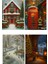 9 Adet Simli Kartpostal Seti Yılbaşı Yeniyıl Manzara Nostalji Telefon Kulübesi Model -4 2