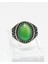 Yeşil Akik Taşlı 925 Ayar Gümüş Erkek Yüzük – Şık Çiçek Tasarım 1