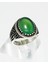 Yeşil Akik Taşlı 925 Ayar Gümüş Erkek Yüzük – Şık Çiçek Tasarım 2