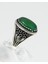 Yeşil Akik Taşlı 925 Ayar Gümüş Erkek Yüzük – Şık Çiçek Tasarım 3