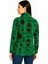 Kadın Yarım Fermuarlı Desenli Polar Sweat Tribal Etnik Desen Yakalı, Uzun Kollu, Oversize Rahat Kalıp - Yeşil 2