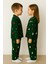 Yılbaşı Desenli Yeşil Renk Unisex Çocuk Pijama Takımı 3