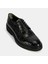 Erkek Siyah Bağcıklı Kroko Baskılı Deri Klasik Ayakkabı 5