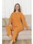 Pamuklu Kalın Kışlık Interlok Şeritli Uzun Kollu Örme Pijama Takımı 1