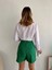 Yzlal Zincir Detaylı Çizgili Şort Etek Yeşil (Beden: L) 3
