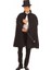 Siyah Sihirbaz Pelerini 120 cm ve Sihirbaz Şapkası 12 cm Yetişkin Boy 1