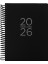 2026 - 17X24 Spiralli Günlük Ajanda - Siyah 1
