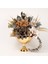 Yapay Çiçekli Gold Yuvarlak Vazo No:9 1