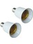 2x E14 Ila E27 Uzat LED Cfl Ampul Lamba Adaptör Dönüştürücü Dönüştürücü Vidalı Soket (Yurt Dışından) 1