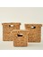 Luna Kapaklı Kare Sepet Naturel (25X25 Cm) 4