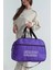 Mor Yazı Detaylı Fermuarlı Kadın El ve Omuz Valiz Çantası 1