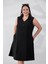 Kadın Büyük Beden 1111031 Önü Düğmeli Kolsuz Elbise Siyah 2