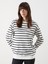 Yeni Sezon Bisiklet Yaka Çizgili Kadın Sweatshirt 1