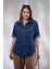 Kadın 1112057 Büyük Beden Kol Apoletli Gömlek Lacivert 5
